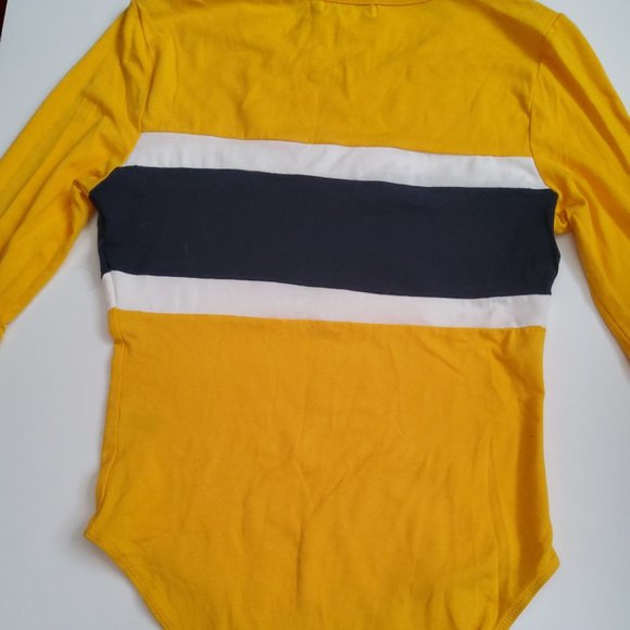 Casual Yellow Striped top BodySuit - Picture 4 of 4